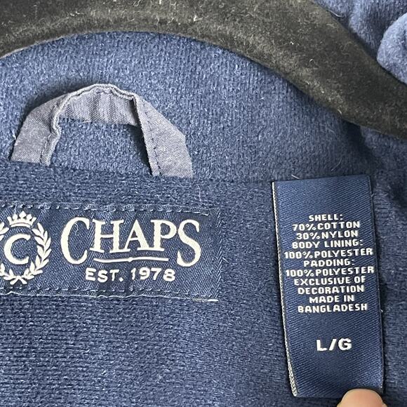 Chaps Ralph Lauren Quilted Vest Mens Large Blue US Flag Full Zip Faded Patriotic - Picture 6 of 12